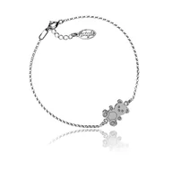 Bransoletki - Bransoletka z misiem srebrna rodowana - miniaturka - grafika 1