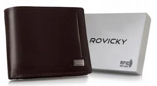 Klasyczny, elegancki portfel męski ze skóry naturalnej - Rovicky - Portfele - miniaturka - grafika 1