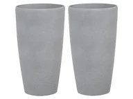 Donice - Zestaw 2 doniczek 31 x 31 x 58 cm szary ABDERA - miniaturka - grafika 1