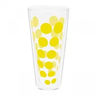 Szklanki - Wysoka szklanka z podwójnymi ściankami Zak! Designs Dot, żółta, 350 ml - miniaturka - grafika 1