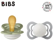Śliniaki i fartuszki - BIBS SUPREME 2-PACK SAGE NIGHT & CLOUD NIGHT S Smoczek Symetryczny kauczuk Hevea - miniaturka - grafika 1