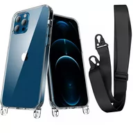 Etui i futerały do telefonów - Crossbody Clear Hooks XL Strap etui z paskiem na szyję do iPhone X/XS (Clear/Black) - miniaturka - grafika 1