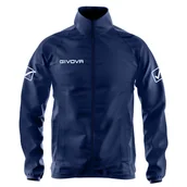 Piłka nożna - Kurtka przeciwdeszczowa Givova Basico granatowa - miniaturka - grafika 1