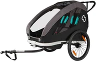 Przyczepki rowerowe - Hamax Traveller Przyczepka rowerowa wraz z dyszlem do roweru i kołem wózka, czarny/szary 2021 Przyczepki rowerowe dla dzieci HAM400057 - miniaturka - grafika 1
