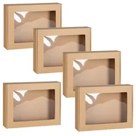 Zestawy upominkowe - Prostokątne pudełko fasonowe z okienkiem, pudełko prezentowe 35x25x5 cm x5 - miniaturka - grafika 1