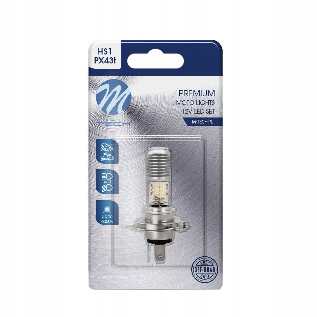 Żarówka Hs1 Led Px43t Biała H4 Motor Skuter Motocykl Quad White
