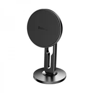 Uchwyty samochodowe do telefonów - Baseus Hollow Magnetic | Uchwyt samochodowy magnetyczny do telefonu na kokpit deskę z miejscem na kabel | czarny SULK-01 - miniaturka - grafika 1
