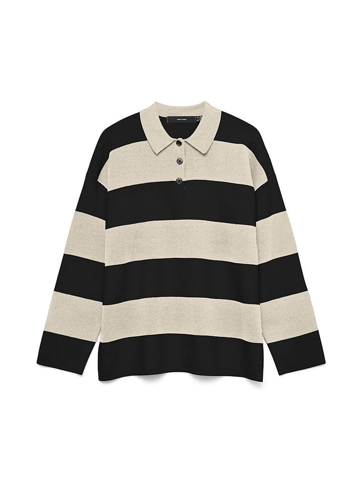 Vero Moda Sweter w kolorze beżowo-czarnym