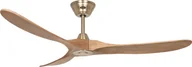 Wentylatory sufitowe - Energooszczędny wentylator sufitowy z pilotem Eco Genuino szczotkowany mosiądz / średni dąb 152 cm - miniaturka - grafika 1