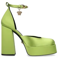 Czółenka - Versace Czółenka na platformie MEDUSA jedwab - miniaturka - grafika 1