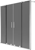 Parawany nawannowe - Mexen Velar Duo parawan nawannowy 2-skrzydłowy rozsuwany 150 x 150 cm, grafit, chrom - 896-150-000-42-01 - miniaturka - grafika 1