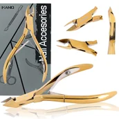 Akcesoria do paznokci - Cążki do skórek paznokci obcinaczki nożyczki kosmetyczne manicure gabinet SPA złote - miniaturka - grafika 1