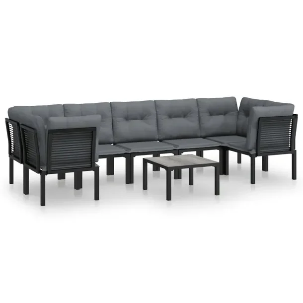 Modny zestaw wypoczynkowy do ogrodu czarny, rattan PE, wymiary: 62x62x68 cm