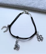 Bransoletki - bransoletka sznurek charms doczepki KOŃ PODKOWA - miniaturka - grafika 1