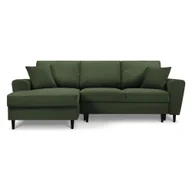 Narożniki - Zielony sztruksowy rozkładany narożnik ze schowkiem (lewostronny/z szezlongiem) Kyoto – Cosmopolitan Design - miniaturka - grafika 1