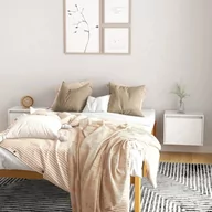 Szafki do salonu - Lumarko Szafki ścienne, 2 szt., białe, 45x30x35 cm, lite drewno sosnowe - miniaturka - grafika 1