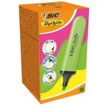 Bic Zakreślacz Highlighter neon zielony 12 szt. - Przybory szkolne - miniaturka - grafika 1