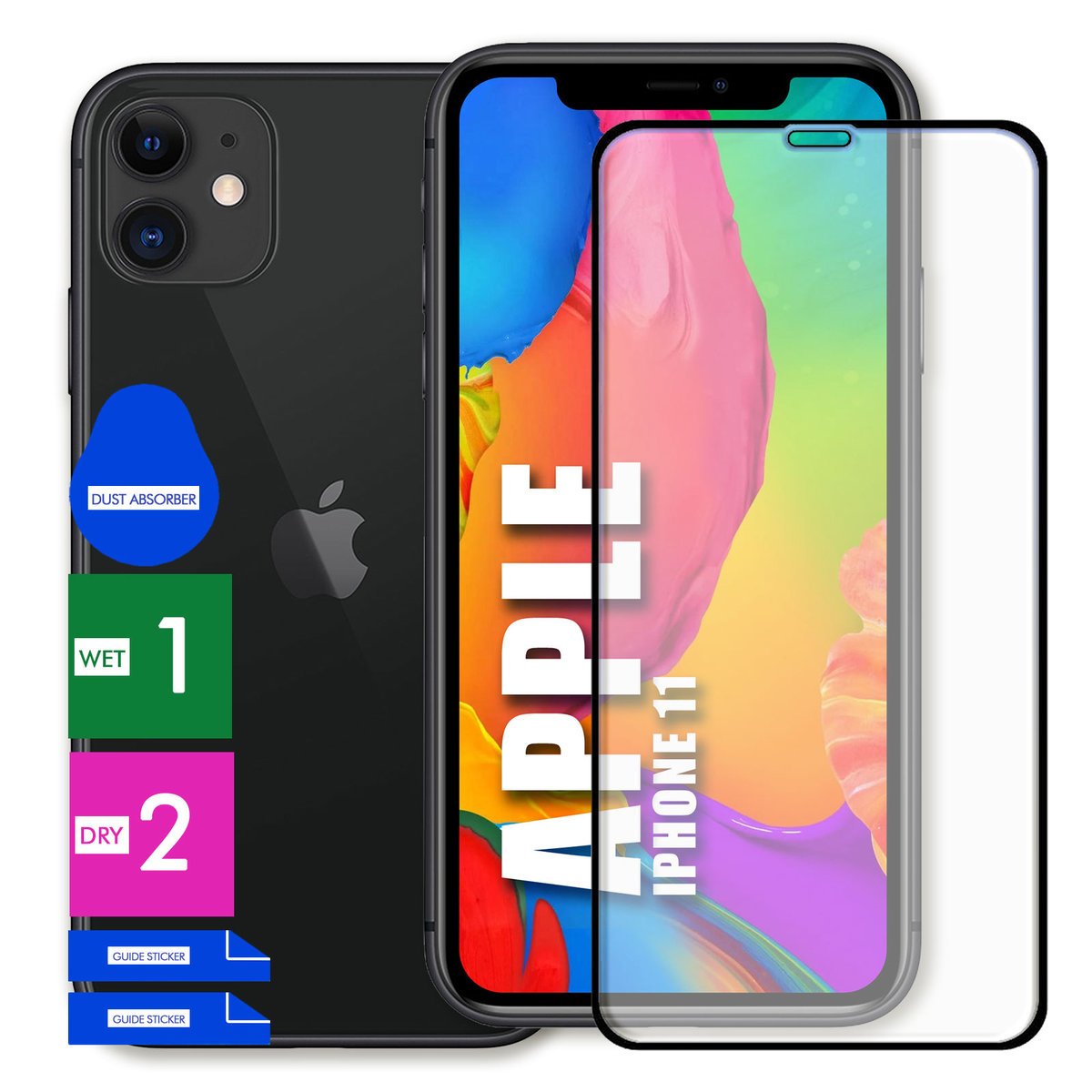 SZKŁO OCHRONNE DO APPLE IPHONE 11 HARTOWANE 9H PEŁNE CAŁY EKRAN 5D JAKOŚĆ
