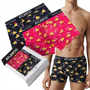 BOKSERKI MĘSKIE luźny krój bawełniane w kaczuszki kaczki Atlantic *XL - Majtki męskie - miniaturka - grafika 1