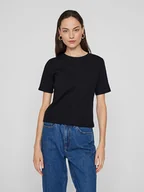 Koszulki i topy damskie - Vila Koszulka "Sola" w kolorze czarnym - miniaturka - grafika 1