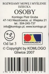 Komlogo Komlogo, karty logopedyczne, Rozwijamy mowę i myślenie dziecka, Osoby - Gry karciane - miniaturka - grafika 1