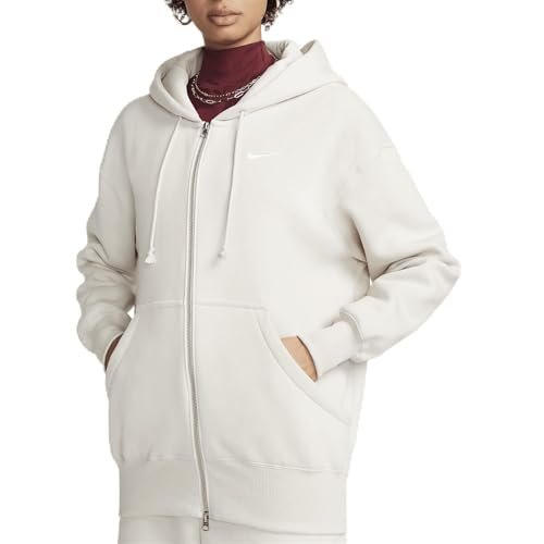 Nike DQ5758-104 W NSW PHNX FLC FZ OS Hoodie Długi sweter damski LT Orewood BRN/Sail Rozmiar XL