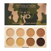 Bronzery i konturowanie twarzy - Revolution Ultra Pro HD Camouflage Medium Dark MAKE UP - miniaturka - grafika 1