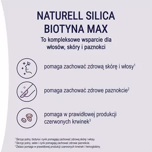 Naturell POLSKA SP.Z O.O Silica Biotyna Max 2 x 60 tabletek - Witaminy i minerały - miniaturka - grafika 2