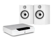 Zestawy stereo - Bluesound POWERNODE EDGE (biały) + 606 S2 Anniversary Edition (biały) - miniaturka - grafika 1
