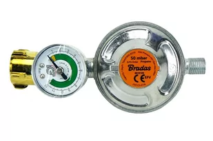Bradas Regulator ciśnienia gazu 50mbar 1,5kg/godz, z manometrem do użytku domowego, wielokolorowy 5907544412618 - Akcesoria grzewcze - miniaturka - grafika 2