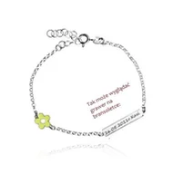 Bransoletki - ankabizuteria.pl Bransoletka srebrna z kwiatkiem z możliwością grawer - miniaturka - grafika 1