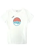Koszulki i topy damskie - WRANGLER GRAPHIC TEE REAL WHITE T-SHIRT BIAŁY DAMSKI - miniaturka - grafika 1