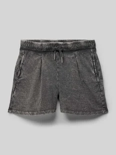 Szorty z dzianiny dresowej o kroju regular fit z imitacji denimu - Spodnie i spodenki dla dziewczynek - miniaturka - grafika 1