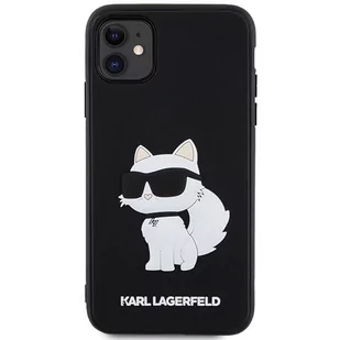 Karl Lagerfeld KLHCN613DRKHNK iPhone 11 / Xr 6.1" czarny/black hardcase Rubber Choupette 3D - Etui i futerały do telefonów - miniaturka - grafika 2