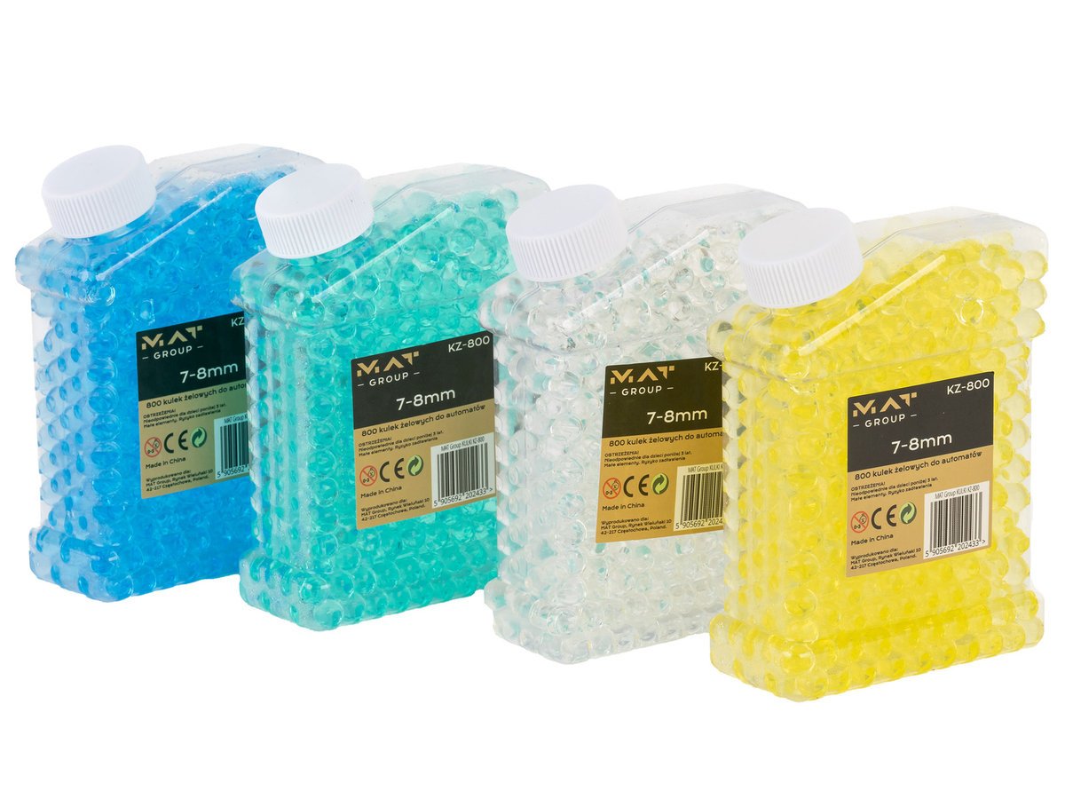 Kulki żelowe wodne 7-8mm KZ-800 do pistoletu karabinu gotowe 800 szt.