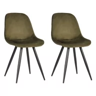Krzesła - LABEL51 Krzesła stołowe Capri, 2 szt., 46x56x88 cm, zieleń wojskowa - miniaturka - grafika 1