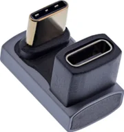 Adaptery i przejściówki - InLine® USB4 Adapter, USB-C Stecker/Buchse 180°, Aluminium, grau - miniaturka - grafika 1