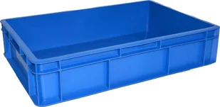 Artech Pojemnik transportowy EURO 130 ścianki i dno pełne, wym. 600 x 400 x 130 mm, bez uchwytu niebieski - Pojemniki przemysłowe - miniaturka - grafika 1