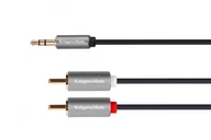 Kable - Kruger&Matz Kabel jack 3.5 wtyk stereo - 2RCA 10m Basic LEC-KM1215 - miniaturka - grafika 1