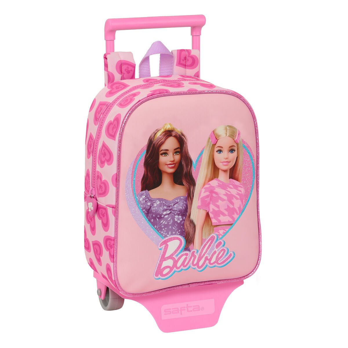 Plecak szkolny na kółkach Barbie Love różowy 22 x 27 x 10 cm