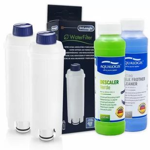 Zestaw Do Delonghi, Filtr DLSC002 2 szt, Aqualogis Verde 250ml, Aqualogis Latteo 250ml - Akcesoria i części do ekspresów do kawy - miniaturka - grafika 1