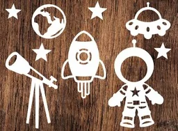 Zestaw: kosmos- wycinanka z kartonu - Zabawki kreatywne - miniaturka - grafika 1