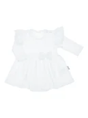 Body dla niemowląt - Dziewczęce sukienko-body dł.rękaw białe Nicol r.68 - miniaturka - grafika 1