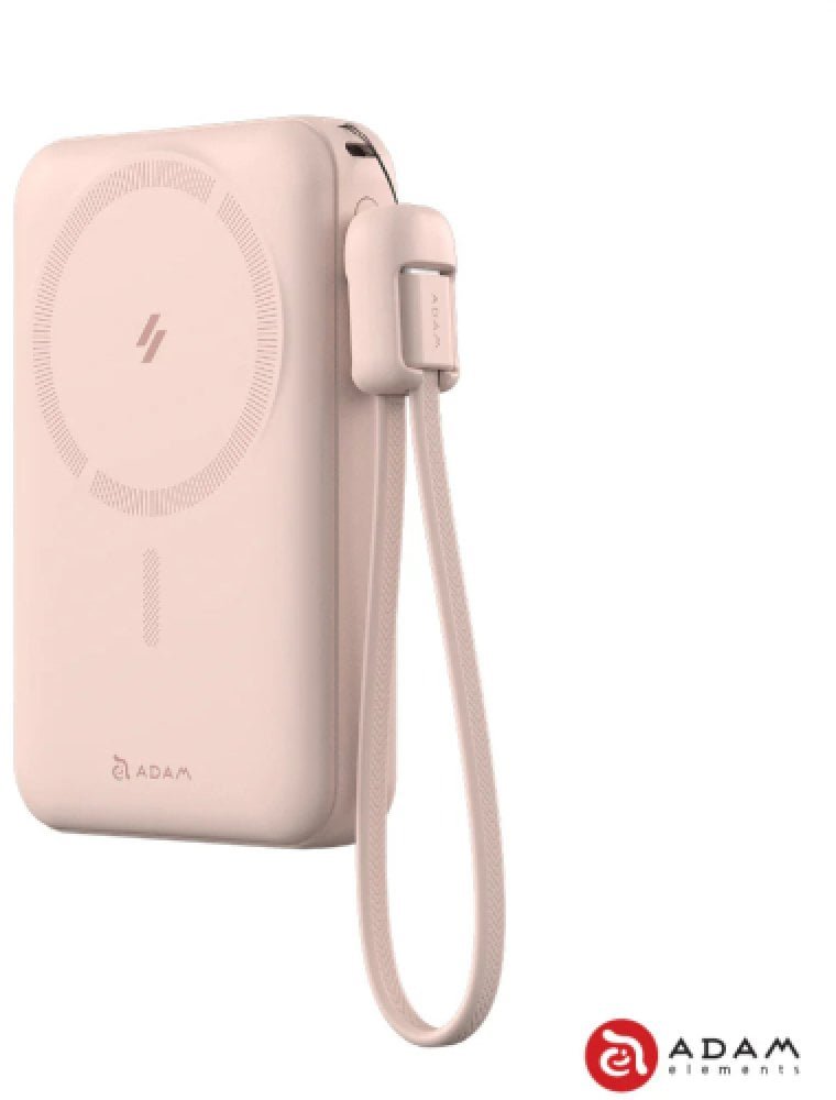 Adam Elements Vionta C2 Pro - magnetyczny powerbank bezprzewodowy do iPhone/Apple Watch 10000 mAh różowy