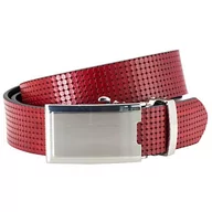 Paski - LINDENMANN Męski pasek miejski, Czerwony, 115 cm - miniaturka - grafika 1