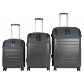 Walizki - Zestaw walizek SEMI LINE T5736-0 Brązowo-niebieski - miniaturka - grafika 1