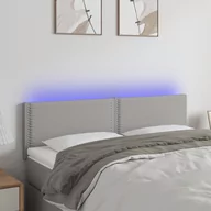 Inne meble do sypialni - Lumarko Zagłówek do łóżka z LED, jasnoszary, 144x5x78/88 cm, tkanina - miniaturka - grafika 1