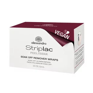alessandro Striplac Soak Off Remover Wraps - Soak Off aluminiowe podkładki do usuwania Striplac / LED lakier do paznokci, 50 sztuk - Zmywacze i cleanery do paznokci - miniaturka - grafika 1
