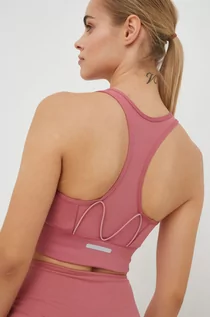 Bielizna sportowa damska - Adidas Performance biustonosz sportowy kolor różowy gładki - adidas Performance - grafika 1