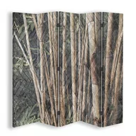 Parawany - Parawan pokojowy FEEBY, Bambusowe łodygi w brązie, Dwustronny PIN 180x170cm 5-częściowy - miniaturka - grafika 1